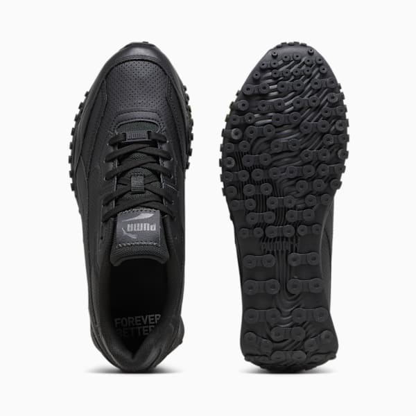 Blktop Rider Leather Sneakers, PUMA Black-Shadow Gray, extralarge-IND