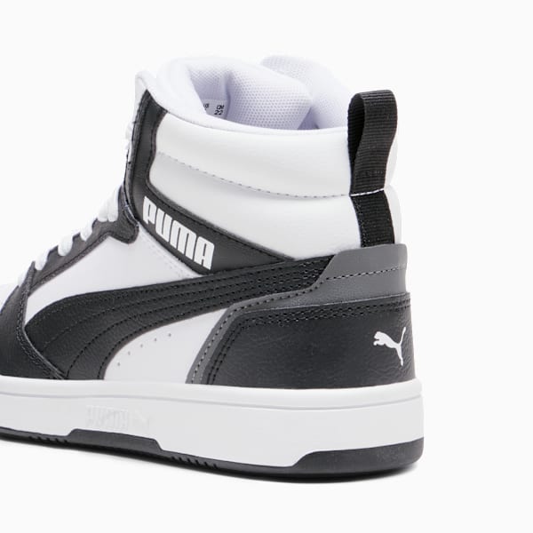 Rebound V6 Mid Sneakers Youth, PUMA White-PUMA Black-Shadow Gray, extralarge