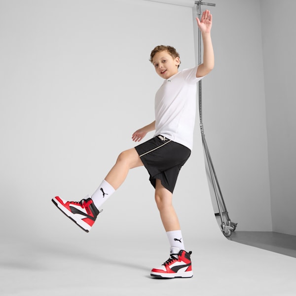 Chaussures Rebound V6 Enfant et Adolescent, PUMA White-PUMA Black-For All Time Red, extralarge