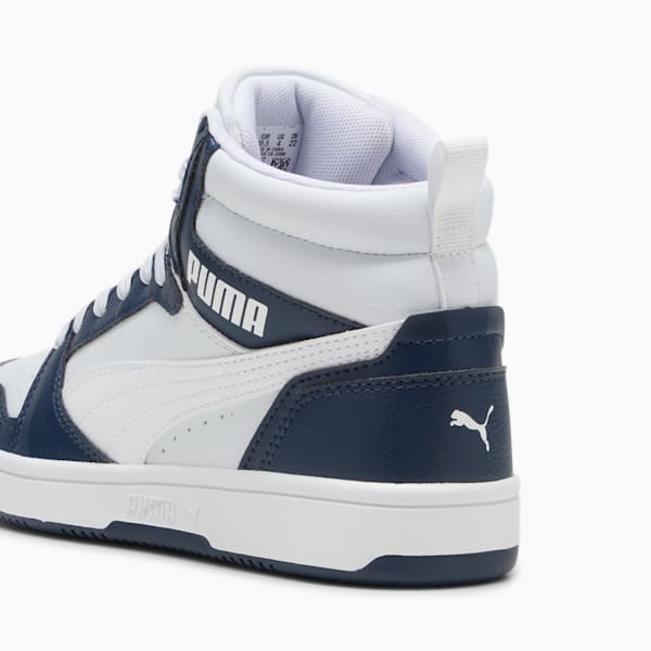 Rebound V6 Mid Big Kids' Sneakers, Club Navy-PUMA White-Silver Mist, extralarge