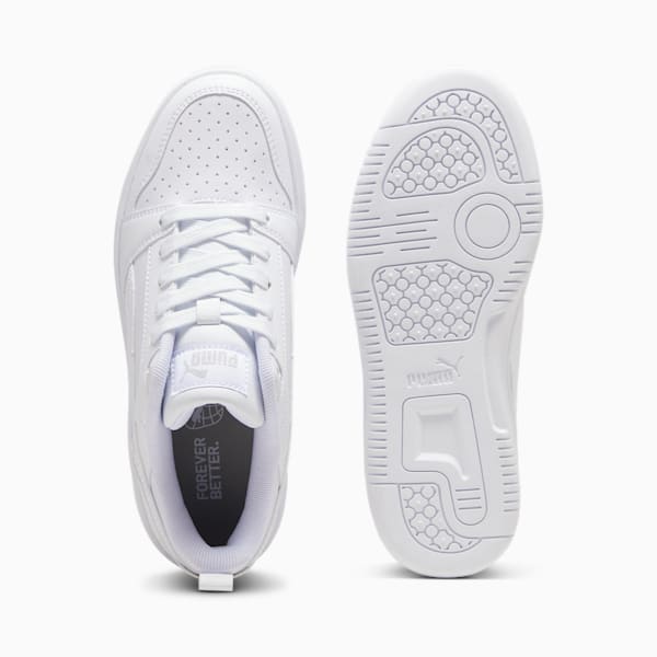 Tenis Rebound V6 Lo para adolescentes, PUMA White-Cool Light Gray, extralarge