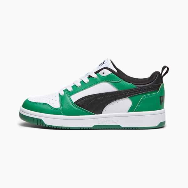 Rebound V6 Lo Youth Sneakers, PUMA White-PUMA Black-Archive Green, extralarge-GBR