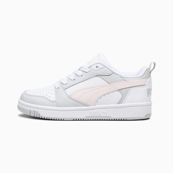 Rebound V6 Lo Youth Sneakers, PUMA White-Frosty Pink-Ash Gray, extralarge-GBR