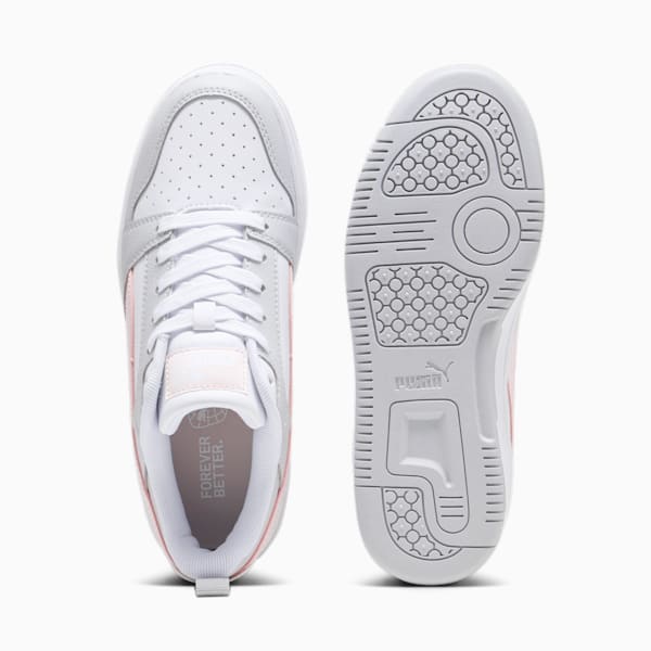 Rebound V6 Lo Youth Sneakers, PUMA White-Frosty Pink-Ash Gray, extralarge-GBR