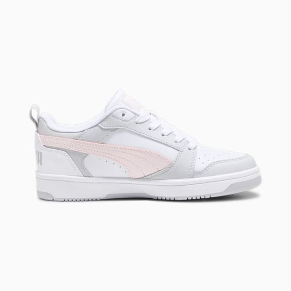 Rebound V6 Lo Youth Sneakers, PUMA White-Frosty Pink-Ash Gray, extralarge-GBR