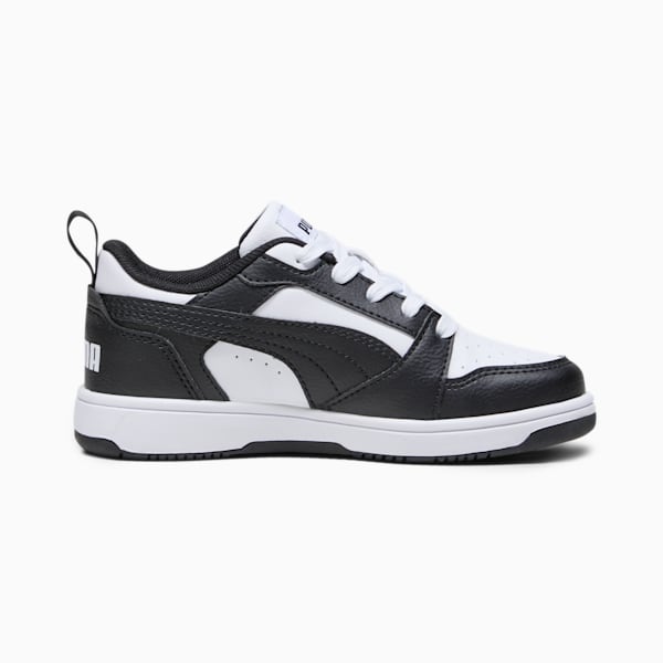 Rebound V6 Lo Kids' Sneakers, PUMA White-PUMA Black, extralarge-GBR