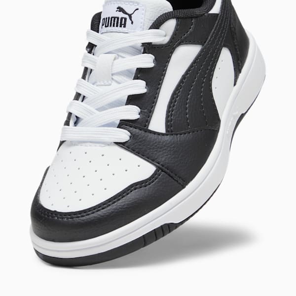 Rebound V6 Lo Kids' Sneakers, PUMA White-PUMA Black, extralarge-GBR