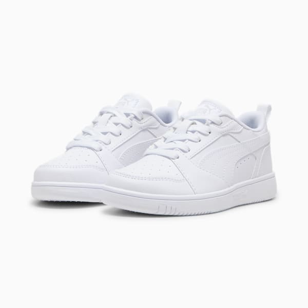 Rebound V6 Lo Little Kids' Sneakers, PUMA White-Cool Light Gray, extralarge