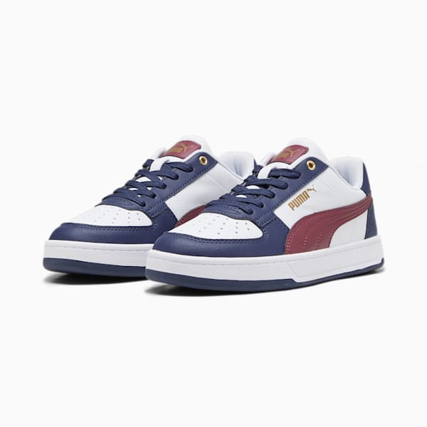 PUMA Caven 2.0 Big Kids' Sneakers, PUMA White-Dark Jasper-PUMA Navy-Gold, extralarge