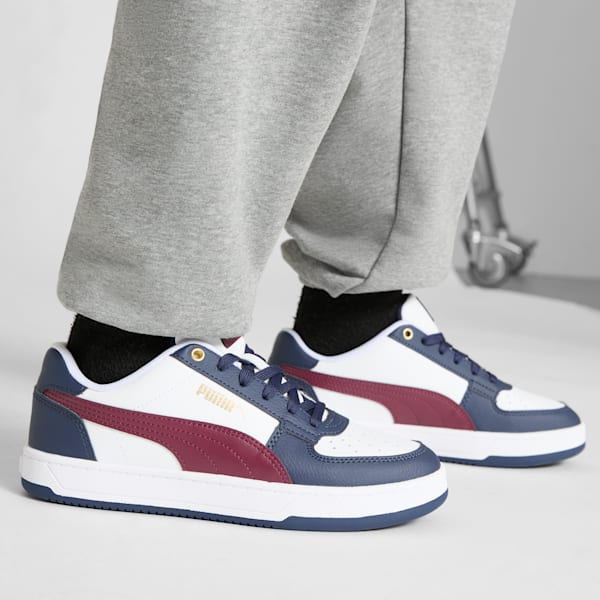 PUMA Caven 2.0 Big Kids' Sneakers, PUMA White-Dark Jasper-PUMA Navy-Gold, extralarge