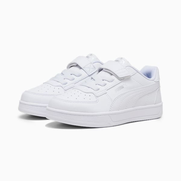 PUMA Caven 2.0 Little Kids' Sneakers, PUMA White-PUMA Silver-PUMA Black, extralarge
