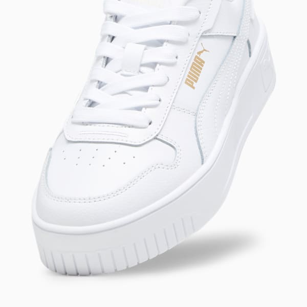 Carina Street Big Kids' Sneakers, PUMA White-PUMA White-PUMA Gold, extralarge