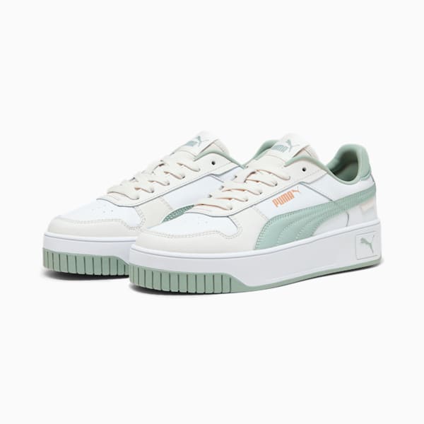 Tenis para Adolescente Carina Street, PUMA White-Green Fog-Vapor Gray, extralarge