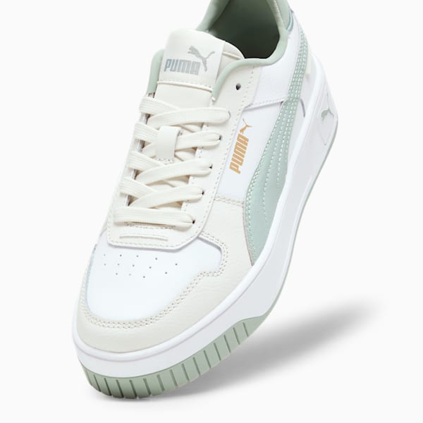 Tenis para Adolescente Carina Street, PUMA White-Green Fog-Vapor Gray, extralarge
