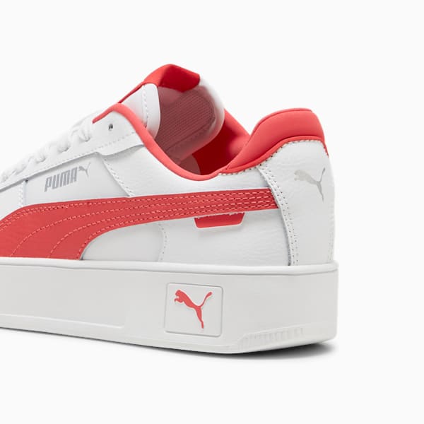 Carina Street Big Kids' Sneakers, PUMA White-Tart Cherry-PUMA Silver, extralarge