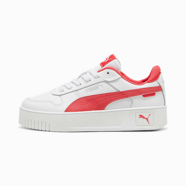 Tenis para Adolescente Carina Street, PUMA White-Tart Cherry-PUMA Silver, extralarge