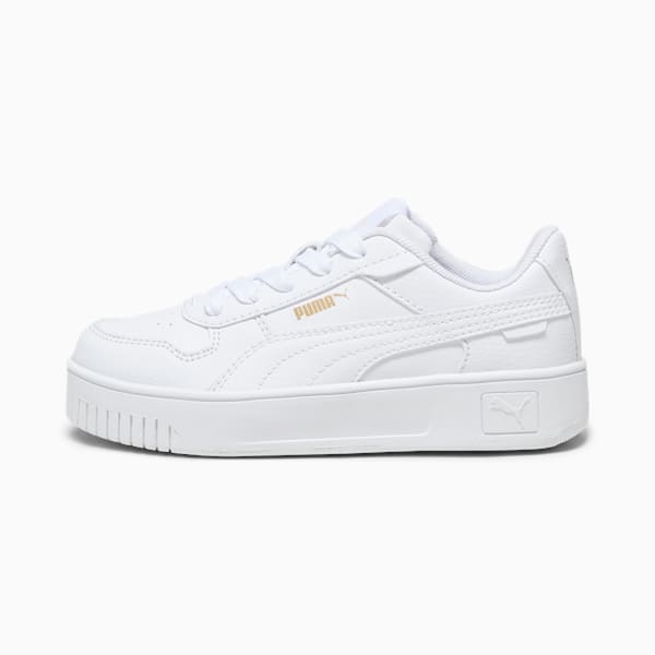Tenis deportivos Infantiles Carina Street, PUMA White-PUMA White-PUMA Gold, extralarge