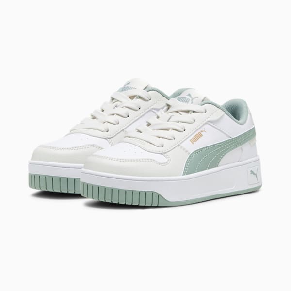 Carina Street Kids' Sneakers, PUMA White-Green Fog-Vapor Gray, extralarge-IND