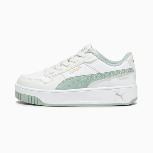 Carina Street Kids' Sneakers, PUMA White-Green Fog-Vapor Gray, extralarge-IND