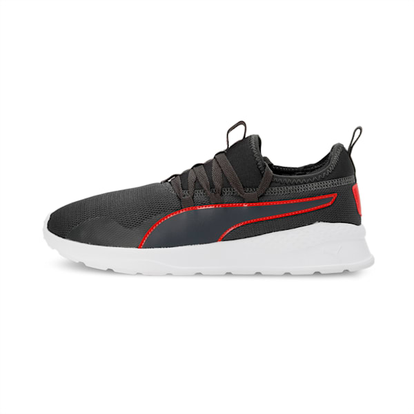 Manor V2 Men's Sneakers, Dark Shadow-High Risk Red-PUMA White, extralarge-IND