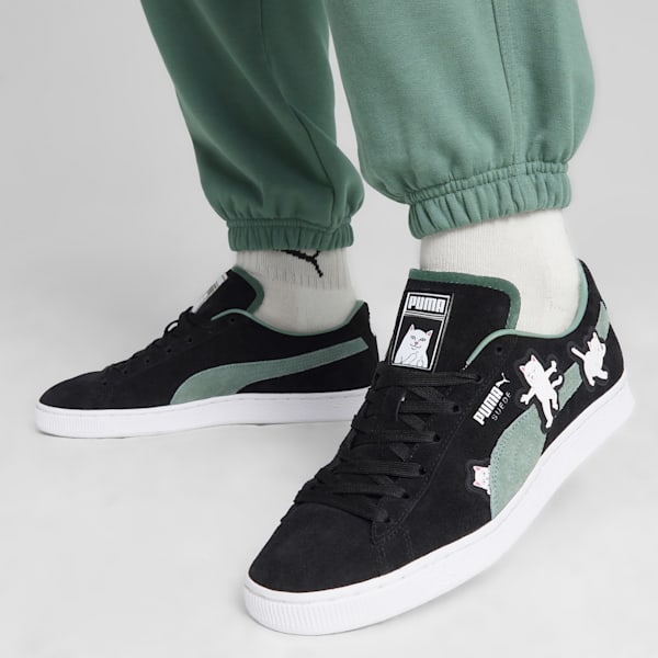 PUMA x RIPNDIP Suede Unisex Sneakers, PUMA Black-Eucalyptus, extralarge-IND