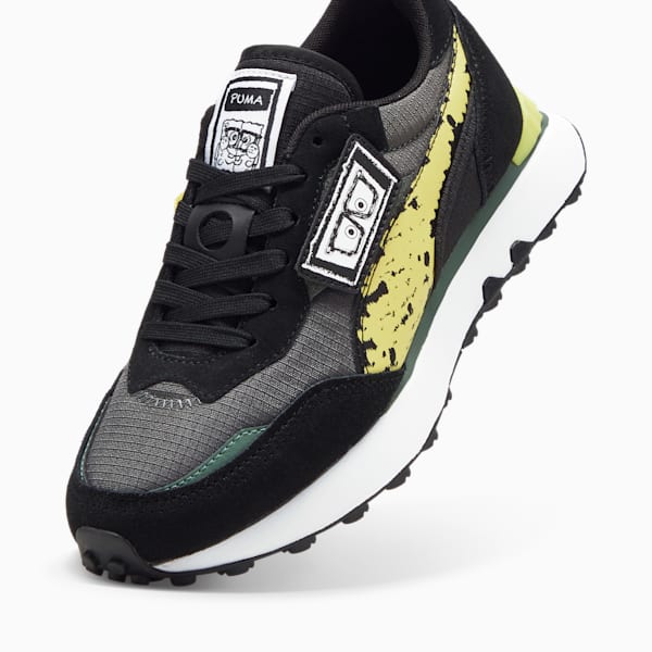 PUMA x SPONGEBOB SQUAREPANTS Rider FV Big Kids' Sneakers, Shadow Gray-Lemon Meringue, extralarge