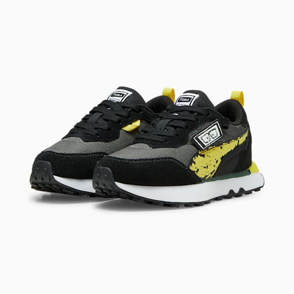 Zapatos deportivos para niños PUMA x SPONGEBOB SQUAREPANTS Rider FV, Shadow Gray-Lemon Meringue, extralarge