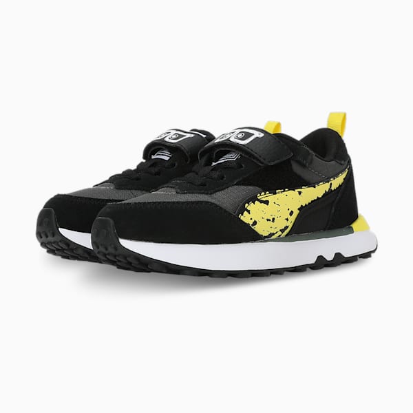 PUMA x SPONGEBOB SQUAREPANTS Rider FV Kid's Sneakers, Shadow Gray-Lemon Meringue, extralarge-AUS