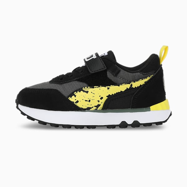 PUMA x SPONGEBOB SQUAREPANTS Rider FV Kid's Sneakers, Shadow Gray-Lemon Meringue, extralarge-IND