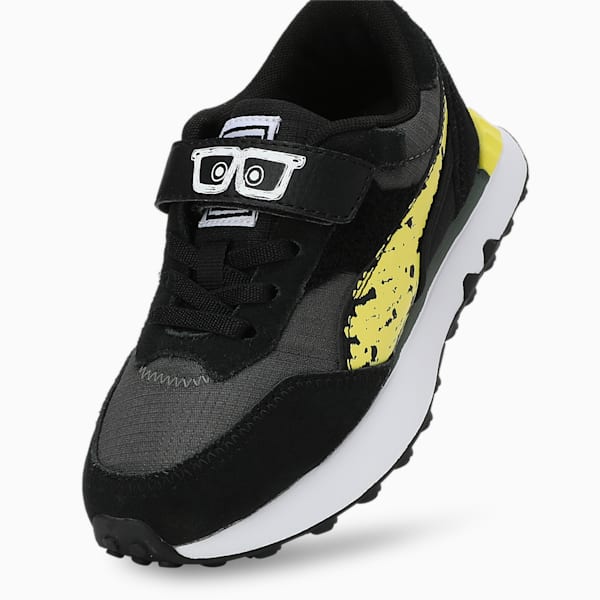 PUMA x SPONGEBOB SQUAREPANTS Rider FV Kid's Sneakers, Shadow Gray-Lemon Meringue, extralarge-IND