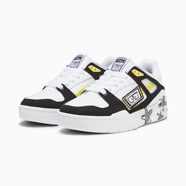 Tenis para adolescentes Slipstream PUMA x SPONGEBOB SQUAREPANTS, PUMA White-PUMA Black, extralarge