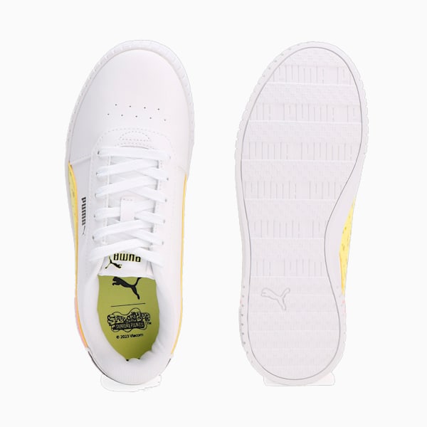 キッズ ガールズ PUMA x スポンジ・ボブ プーマ キャリーナ 2.0 スニーカー 22-25cm, PUMA White-Lemon Meringue-PUMA Black-Peach Smoothie, extralarge-JPN