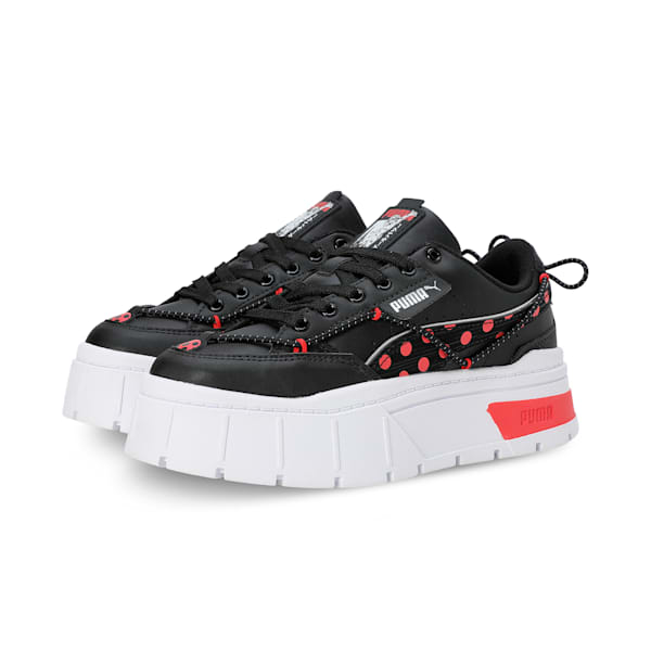 PUMA x MIRACULOUS Mayze Stack Youth Sneakers, PUMA Black-PUMA Red, extralarge-IND