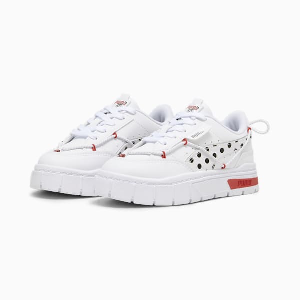 キッズ ガールズ PUMA x ミラキュラス メイズ スタック スニーカー 17-21cm, PUMA White-PUMA Red, extralarge-JPN