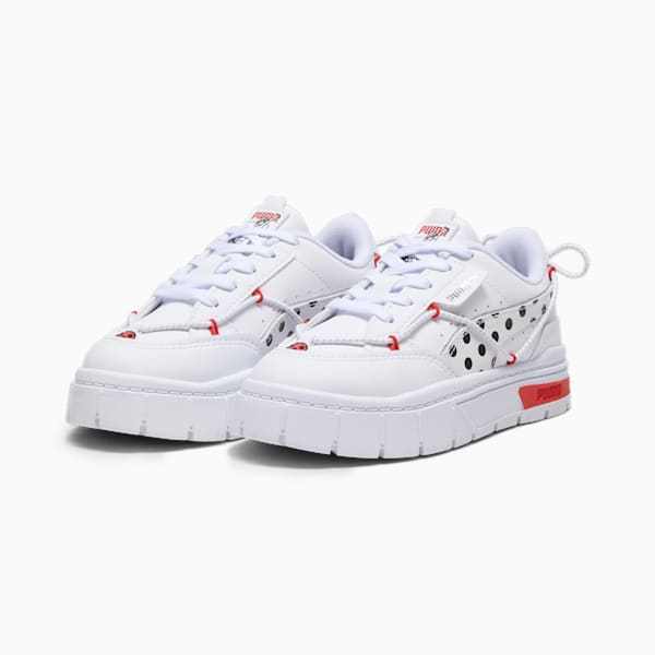 キッズ ガールズ PUMA x ミラキュラス メイズ スタック スニーカー 17-21cm, PUMA White-PUMA Red, extralarge-JPN