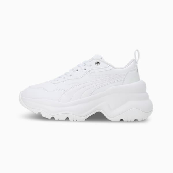 Cilia Wedge Women's Sneakers, PUMA White-PUMA White-PUMA Silver, extralarge-IND