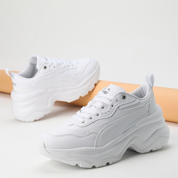 Cilia Wedge Women's Sneakers, PUMA White-PUMA White-PUMA Silver, extralarge-IND