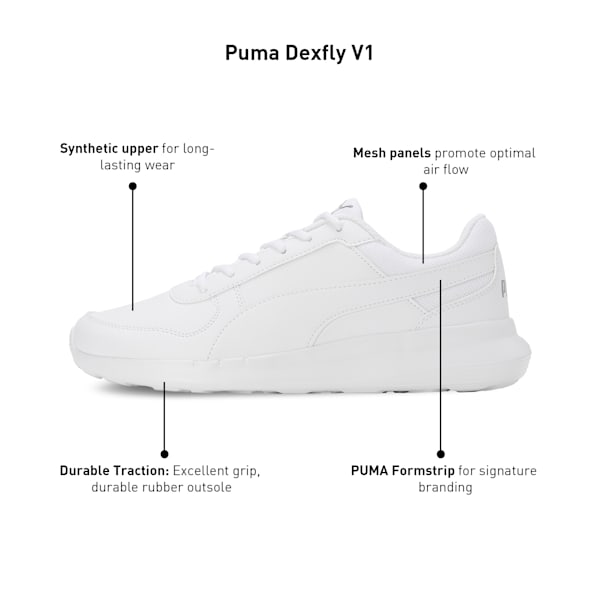 Dexfly V1 Men's Sneakers, PUMA White-Cool Mid Gray, extralarge-IND