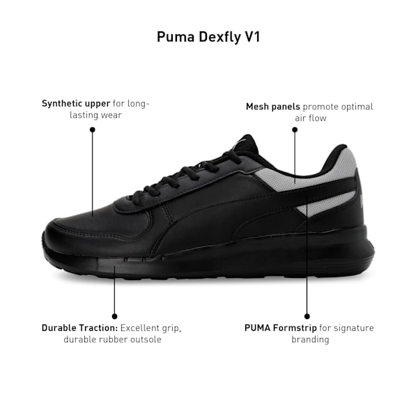 Dexfly V1 Men's Sneakers, PUMA Black-Cool Mid Gray, extralarge-IND