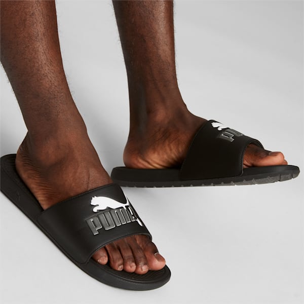 Cool Cat 2.0 Leap Slides, PUMA Black-PUMA White-Shadow Gray, extralarge