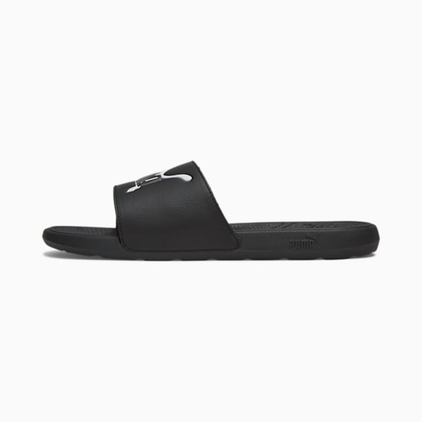 Cool Cat 2.0 Leap Slides, PUMA Black-PUMA White-Shadow Gray, extralarge