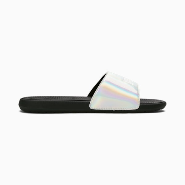 Cool Cat 2.0 Iridescent Women's Slides, Diamond Silver-PUMA White, extralarge