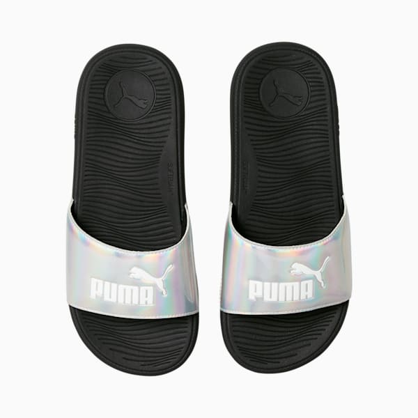 Cool Cat 2.0 Iridescent Women's Slides, Diamond Silver-PUMA White, extralarge