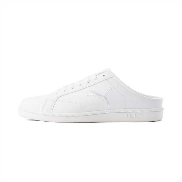 ユニセックス スマッシュ キャット SL ミュール スニーカー, PUMA White-Feather Gray, extralarge-JPN