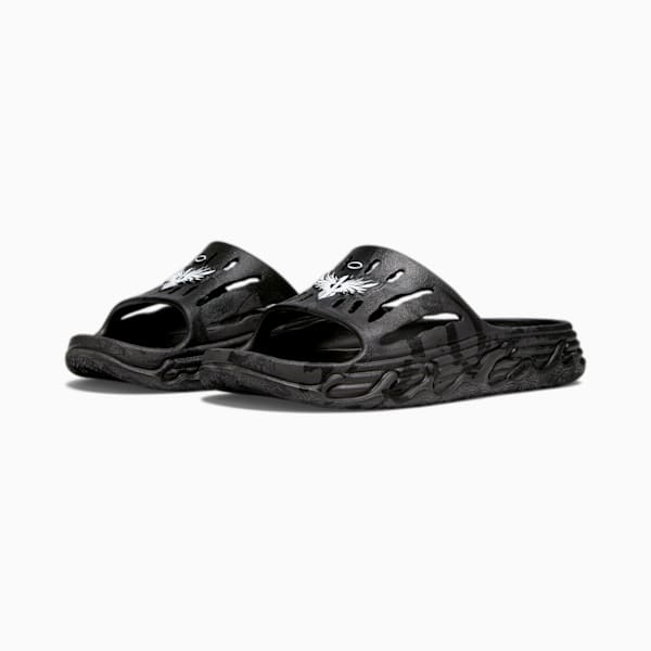 MB.03 Basketball Unisex Slides, PUMA Black-Feather Gray-Dark Coal, extralarge-AUS