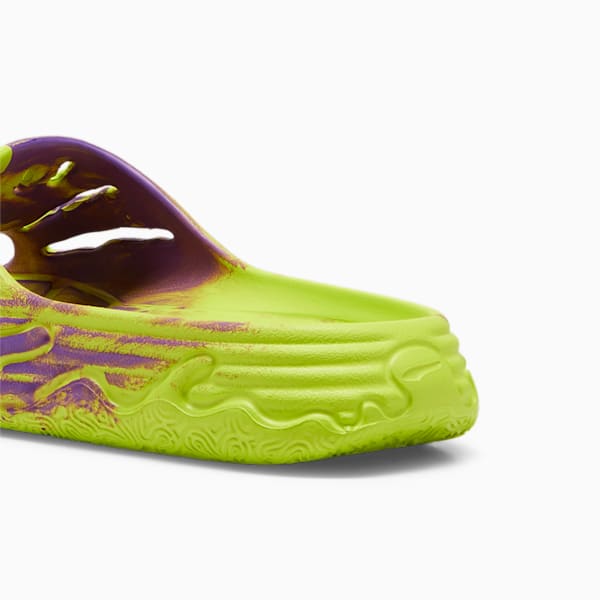 PUMA x LAMELO BALL MB.03 Basketball Slides, Safety Yellow-Purple Glimmer, extralarge