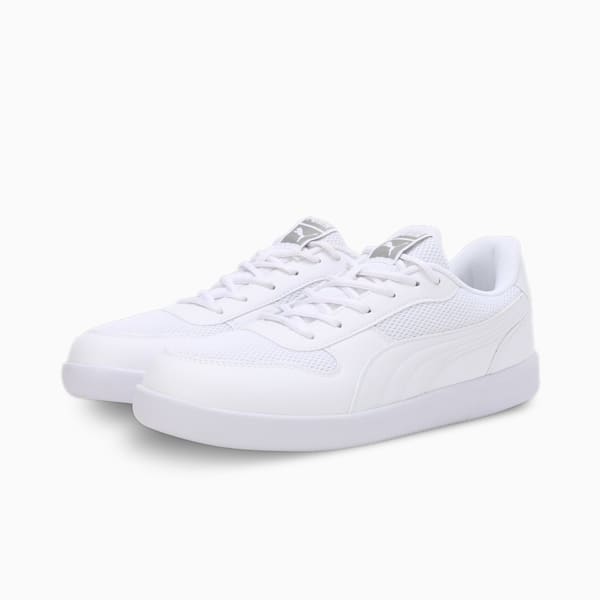 PUMA Punch Unisex Sneakers, Puma White-Puma White, extralarge-IND