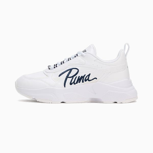 ウィメンズ カシーア SL プーマ スニーカー, PUMA White-PUMA Navy