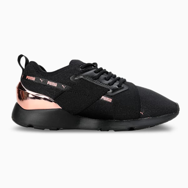 Muse X-2 Metallic V1 Women's Sneakers, PUMA Black-PUMA Black-Copper Rose, extralarge-IND