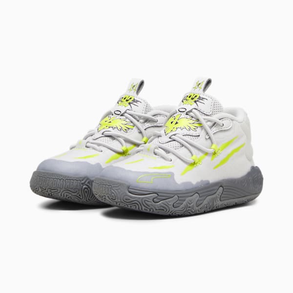 Tenis de básquetbol Bebé PUMA x LAMELO BALL MB.03 Chino Hills, Feather Gray-Lime Smash, extralarge